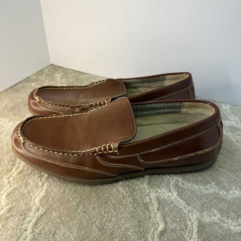 Nunn Bush Dual Comfort Memory Foam Mens Shoes Loafers Cognac Brown 84546 Sz‎ 10M